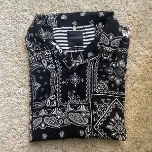 Denim & Flower Black Patterned Buttoned Short-Sleeve Shirt